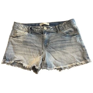 Size 16 Mudd Girls Shortie Denim Shorts Bottom Cutoff Jean Adjustable Waist - Picture 1 of 11