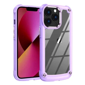 Reiko High Quality Clean PC, TPU & Metal Bumper Case for iPhone 13 Pro in Purple - Picture 1 of 4