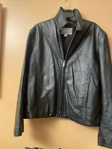 Chaqueta de Cuero Wilsons M Julian Negra Forrada con Cremallera Talla L de 1985 - Imagen 1 de 21