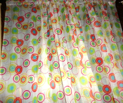 S. LICHTENBERG SEMI TRANSPARENTE RETRO BLANCO ROSA CÍRCULOS (PAR) PANELES 56 X 82 NIÑAS Foto 1 de 4