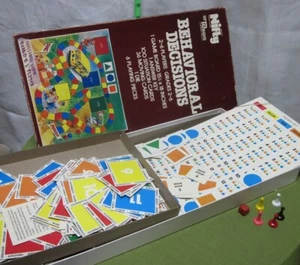 BEHAVIORAL DECISIONS game pieces & cards Nifty incomplete 1980s no board - Picture 1 of 4