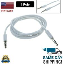 3.5mm Male to Male Aux Cable Cord Car Audio PC iPhone Headphone Jack 4 Pole Whit