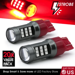 20x Syneticusa 7443 Flash LED Rojo Estroboscópico Alerta Freno Cola Detención Bombillas - Imagen 1 de 10