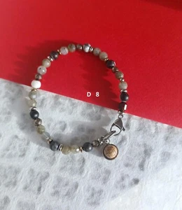 New Arrivals - men's labradorite with jasper stainless steel pendant bracelet - Picture 1 of 5