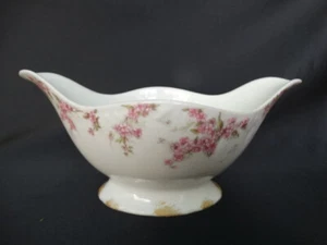 Charles Field Haviland Limoges Schleiger 1289 Gravy Boat Pink Flowers VGUC - Picture 1 of 12
