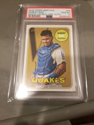 2018 Topps Heritage Minor Kiebert Ruiz Prospect Autograph #KR GEM MINT PSA 10 - Image 1 of 2