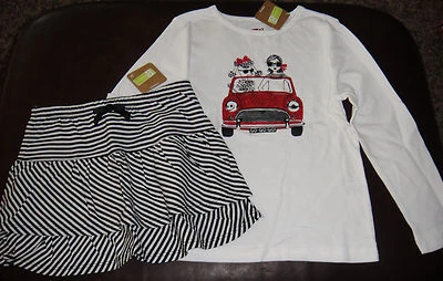 Crazy 8 Girl In Car Brillo Caniche Top Rayas Falda Corta Nueva con Etiquetas 5 6 Foto 1 de 2