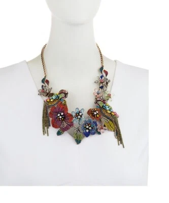 Natasha Accessories Limited Crystal Flower and Parrot Necklace NWT Stunning!! - Image 1 of 4