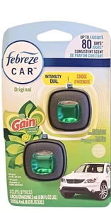 3 Pack Febreze Car Gain Original Scent Auto Air Freshener 8 Total Vent Clips - Picture 1 of 1
