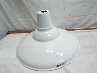 White 16" Porcelain Enamel Industrial Gas Station Light Shades Barn Electric  - Image 1 of 4