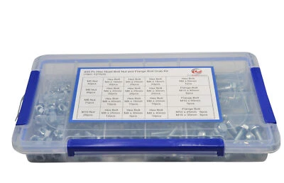 TWIN EAGLES 455 piece High Tensile 8.8 Flange Head Bolt and Nut Grab Kit Assortment M5-M10