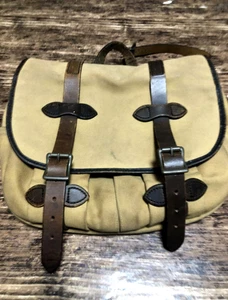 FILSON Medium Field Bag Tan Rugged Twill Leather Trim USA Seattle Style Vintage - Picture 1 of 10