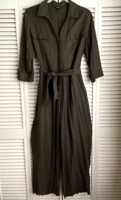 Mono mameluco Simply Vera Vera Wang XXL verde militar pierna ancha autocorbata Foto 1 de 4