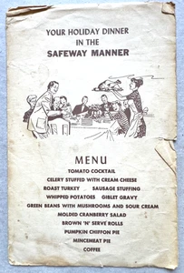 VINTAGE SAFEWAY - "HOLIDAY DINNER IN THE SAFEWAY MANNER"  THANKSGIVING FLYER - Bild 1 von 4