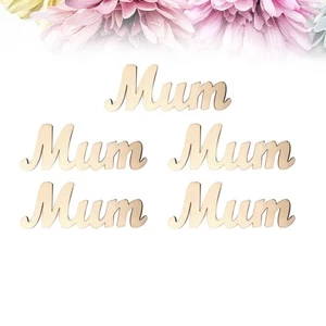 5 Pcs Mothers Day Craft Embellishments Table Woodendecoration Mum - Picture 1 of 11