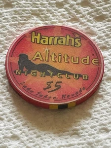 Altitudes Nightclub 🔥 Casino Poker Chip $5 Harrah's Lake Tahoe Nevada Vintage - Picture 1 of 2