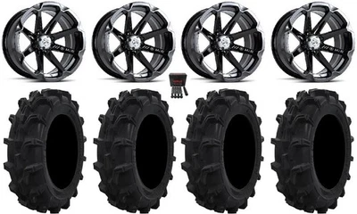 MSA Diesel 14" Wheels Bk 27" Mud XC Tires Honda Foreman Rancher SRA - Image 1 of 4