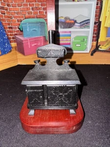 Vintage Shackman stufa a carbone nero casa delle bambole mobili miniatura 1:12 cucina - Foto 1 di 5