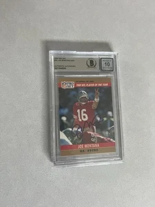 Joe Montana signed encapsulated Card Beckett BAS cert slabbed 1990 Pro Set 49ers - Picture 1 of 2