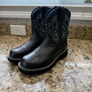Arita Gabby Women’s Black Leather Cowboy Western Boot Size 7.5 - Picture 1 of 11