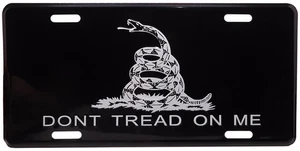 COLL7AWS Gadsden Don't Tread On Me Black & White 6"x12" Aluminum License Plate - Picture 1 of 1