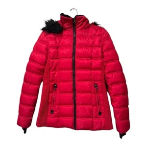 Nautica rote Steppjacke Kunstfellkapuze | Damen Small - Bild 1 von 11