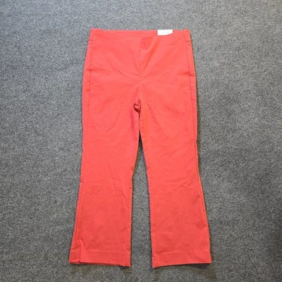 Chicos Pants Women Size 10 Orange Kick Flare Ankle Elastic Waist Stretch Casual - Image 1 of 4