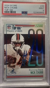 2024 Score Top 100 Nick Chubb #29 Mint PSA 9 Pop 1 None Higher - Picture 1 of 4