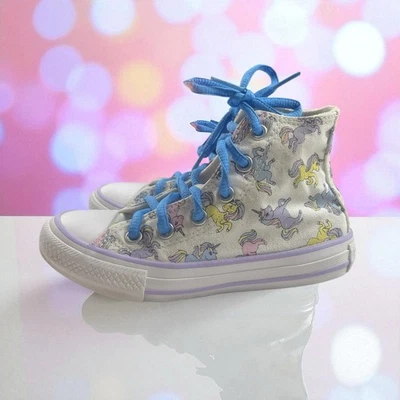 Converse Chuck Taylor High Top Niños EE. UU. 11 Blanco Violeta My Little Pony Lona  Foto 1 de 4