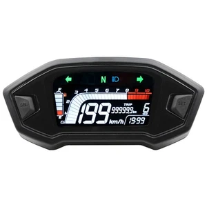 Motorcycle Speedometer Universal Tachometer LCD Digital Odometer - Picture 1 of 5