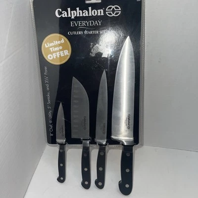 Juego de 4 cubiertos diarios Calphalon Chef-Utility-Santoku-Parer Nuevo Foto 1 de 4