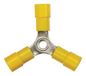 Jandorf 60818 Yellow Vinyl-Insulated 3-Way Terminal Butt Splice 12 to 10 AWG - Picture 1 of 3
