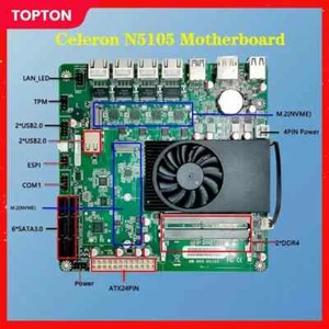 NAS Motherboard N5105,4x Intel i226 2.5Gbps LAN,2*M.2 NVMe ITX Soft Router VPN - Picture 1 of 13