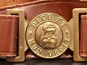 Elisabeth II (1952-2022) British Army Leather Service Belt & Brass Buckle, UK - Picture 1 of 12