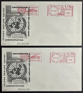 United Nations UN Geneva 1969 Lot of 2 FDC Metered Bouchardy Cachet Covers UNPA - Picture 1 of 2