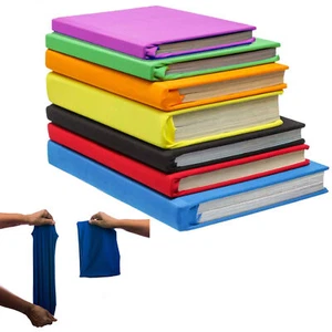 10 Stretchable Book Covers Fabric Hardcover Textbooks Washable Reusable Colorful - Picture 1 of 1