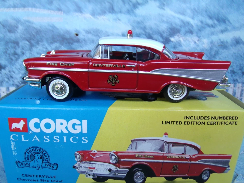 1:43 Corgi Classics #51201 CHEVROLET BELL AIR "CENTERVILLE" FIRE CHIEF - Image 1 of 1