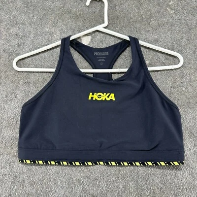 Hoka One Sports Bra Womens L Black Hupana Racerback Gym Yoga Workout Polyester - Image 1 of 4