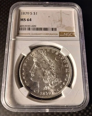 1879-S $1 Morgan Silver Dollar NGC MS64 PL Uncirculated Coin Proof-Like Mirrors - Image 1 of 4