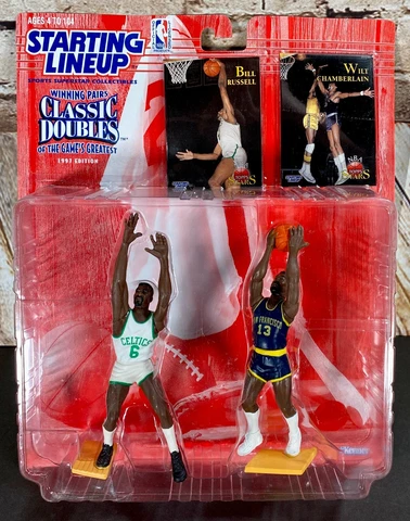 1997 Bill Russell & Wilt Chamberlain San Fran Warriors SLU Figure/Card  New/MOC Cover