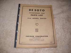 Mopar 1940 DeSoto Parts List Catalog Really Nice Condition! - Bild 1 von 3