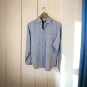 Polo Ralph Lauren Mens 15 34/35 Shirt Button Down Blue Checkered Career Preppy - Picture 1 of 9