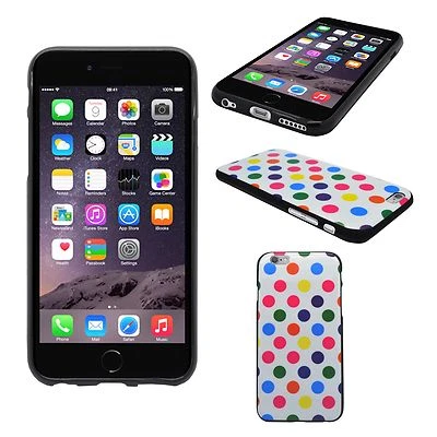 CASE FOR APPLE IPHONE 6 PLUS MULTI POLKA DOT PRINT GEL COVER - Image 1 of 4