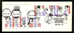 US FDC 2nd Day #2819-2828 20th Century Fox 1994 NY Silent Screen Hirschfeld - Picture 1 of 2