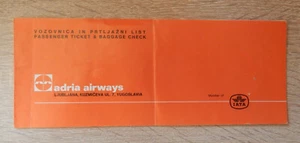 ADRIA AIRWAYS  EX_YUGOSLAVIA VINTAGE PLANE TICKET - Bild 1 von 2