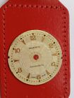 VINTAGE Keyring Leather Look Key Fob Red Clock Watch Face The Time In The World 