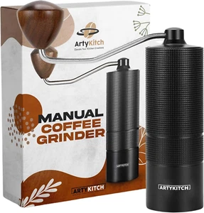 Manual Coffee Grinder - Portable Stainless Steel Burr Hand Grinders for Coffee B - Picture 1 of 6
