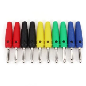 10Pcs Brass 4mm Male Stackable 24A High Current Screw Type Banana Plug Connector - Picture 1 of 14