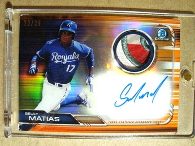 2019 Seuly Matias Bowman Chrome Autograph GU Logo Patch Orange Refractor /25 🔥 - Image 1 of 2