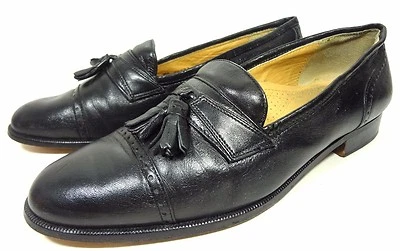 Pierre Cardin "Espace" Mens Black Loafers Tassel Leather Shoes 9.5 D - Image 1 of 4